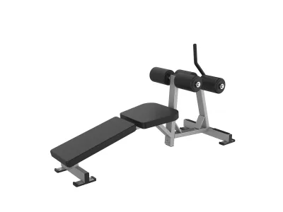 PrimePower PPF-HY46 decline sit-up bench, silver-grey frame with angled black pad and foot rollers