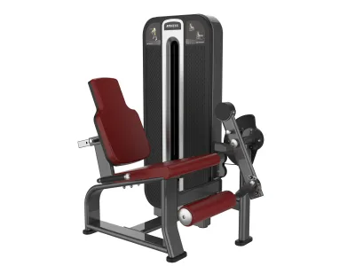 PrimePower PPF-K602 leg extension, gunmetal grey frame, black shroud with silver trim, burgundy upholstery