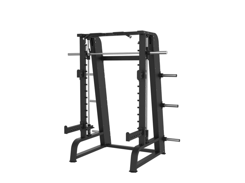 PrimePower PPF-HM63A – Smith Machine with Safety Arms, black frame, black upholstery