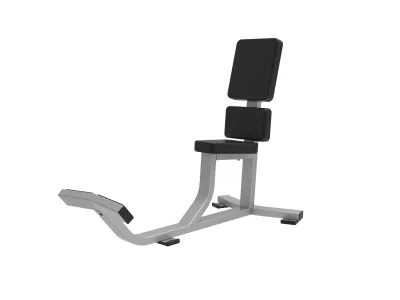 PrimePower PPF-HY38 upright utility bench, silver-grey frame with two-section black back pad