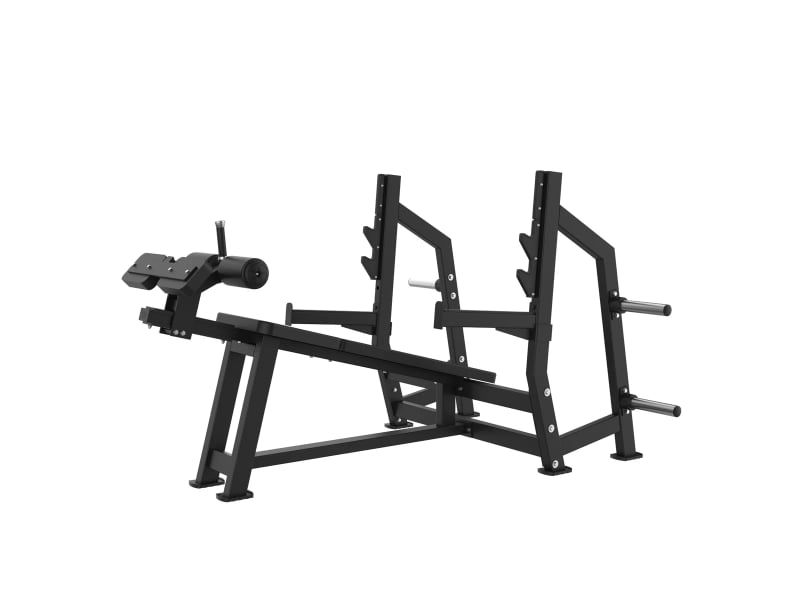 PrimePower PPF-HM41A – Olympic Decline Bench with Spotter Arms, black frame, black upholstery PrimePower PPF-HM41A – Olympic Decline Bench with Spotter Arms, black frame, black upholstery