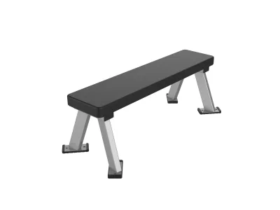 PrimePower PPF-HY36 flat weight bench, silver-grey splayed legs with black padded top