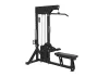 PrimePower PPF-K110A lat pulldown and low row combo, all-black frame with weight stack and flat bench