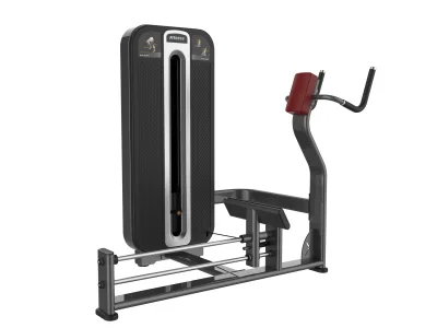 PrimePower PPF-K624 standing glute kickback, gunmetal grey frame, black shroud with silver trim