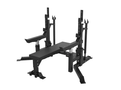 PrimePower PPF-K155 Combo Bench Press Rack, black frame, black upholstery