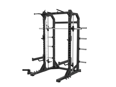 PrimePower PPF-HM63B – Smith Machine / Half Rack Combo, black frame, black upholstery