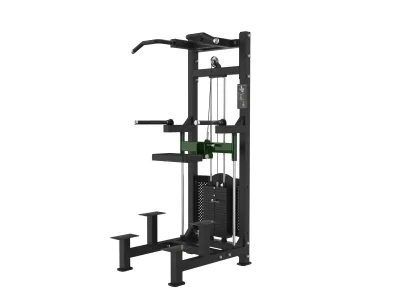 PrimePower Assisted Chin-Up / Dip PPF-A913, black frame, dark-green accents, black upholstery PrimePower Assisted Chin-Up / Dip PPF-A913, black frame, dark-green accents, black upholstery