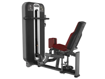 PrimePower PPF-K622 hip adduction, gunmetal grey frame, black shroud with silver trim, burgundy upholstery